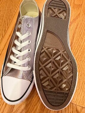 Converse Metallic Silver Low Top Sneakers